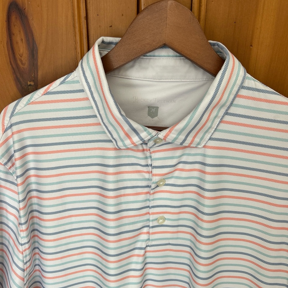 Hickey Freeman Pastel Striped Golf Polo Shirt